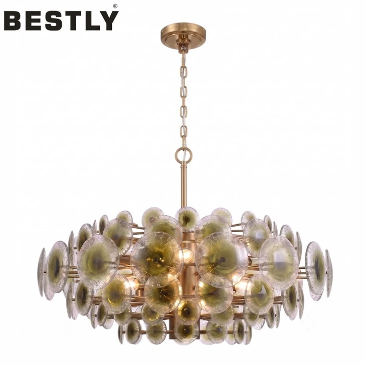 Candelabru din sticlă Crackle Vintage de lux