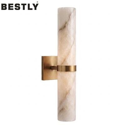 Aplic modern de perete din alabastru natural cu LED reglabil